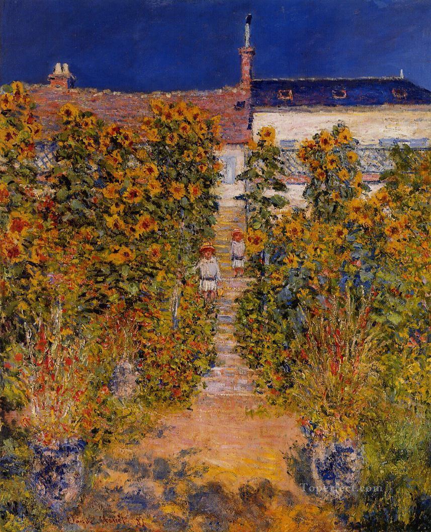 ヴェトゥイユ・クロード・モネの芸術家の庭油絵